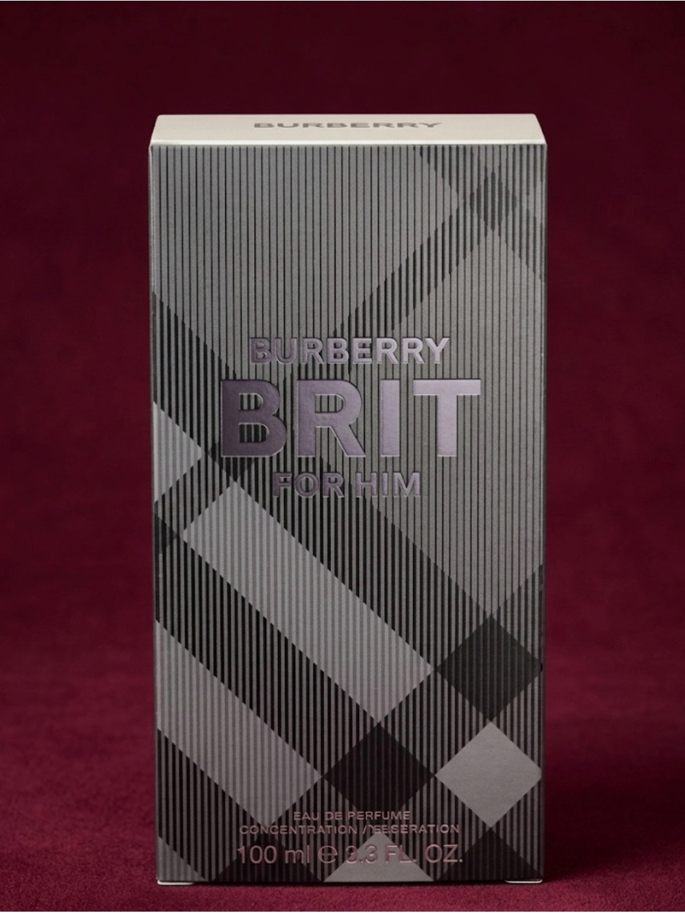 Burberry Brit For Him Box - Gray with Silver Accent